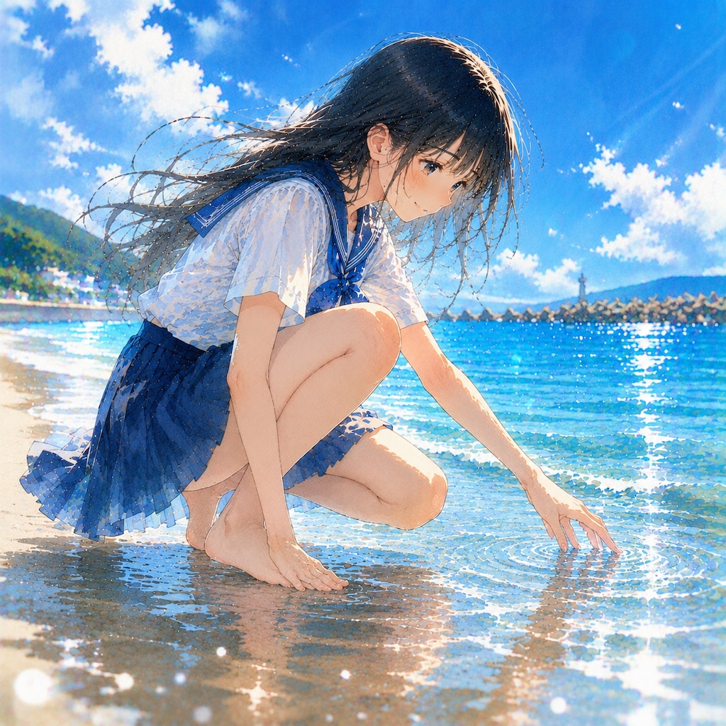 しゃがみ少女