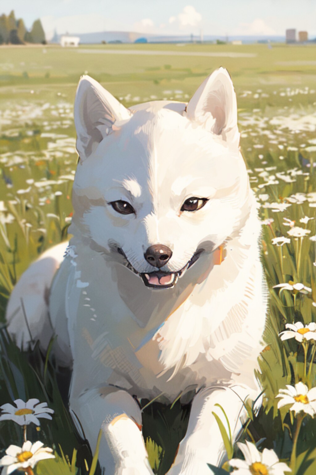 原っぱの白い犬〈２〉