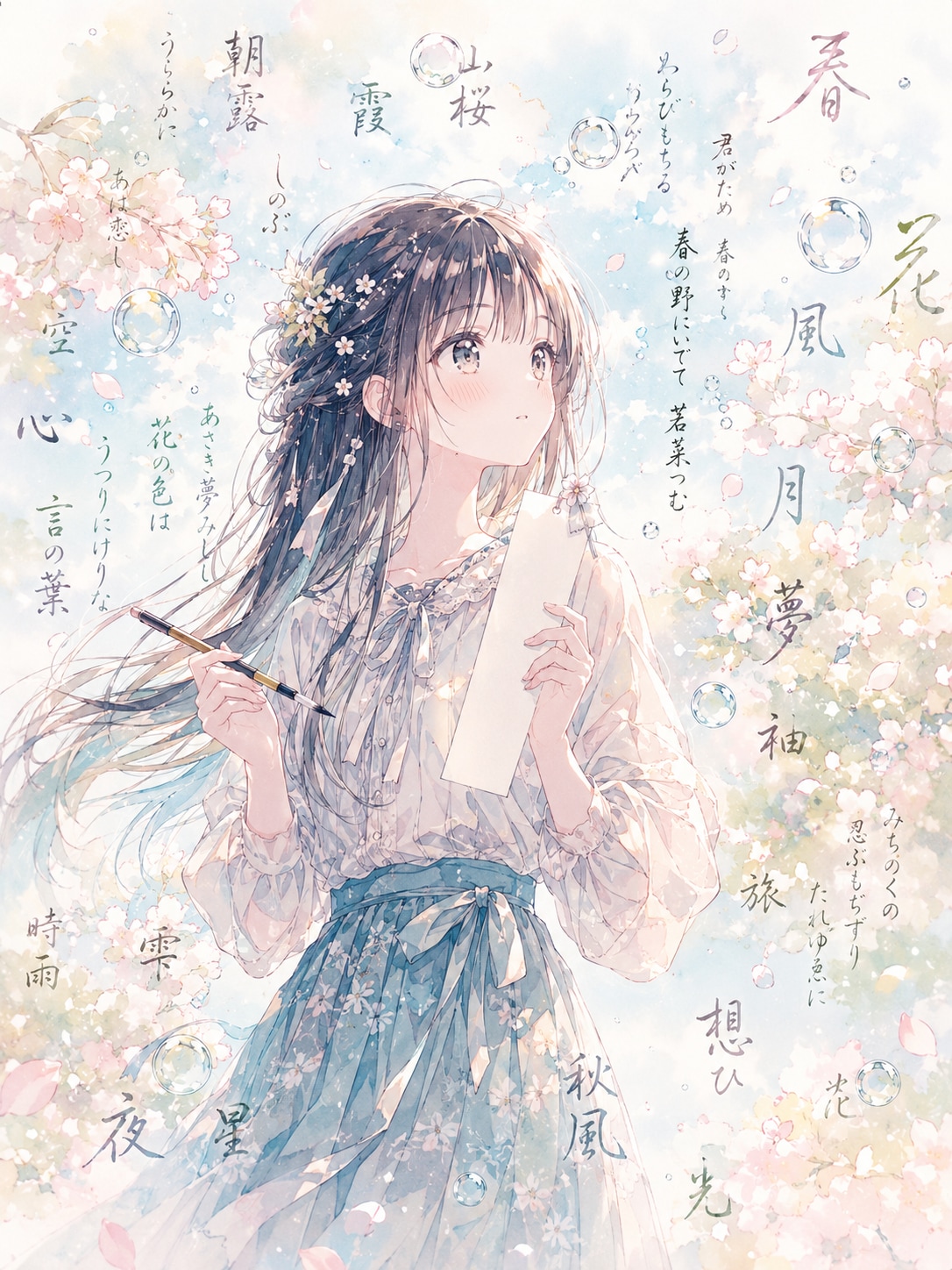 白紙の短冊、春を待つ