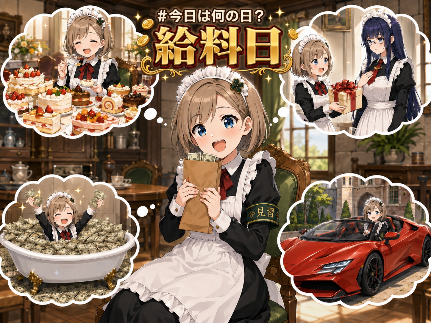 今日は給料日 | の人気AIイラスト・グラビア