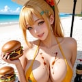 三津さん💓ビーチポートコレクション🍔ハンバーガー 9枚目