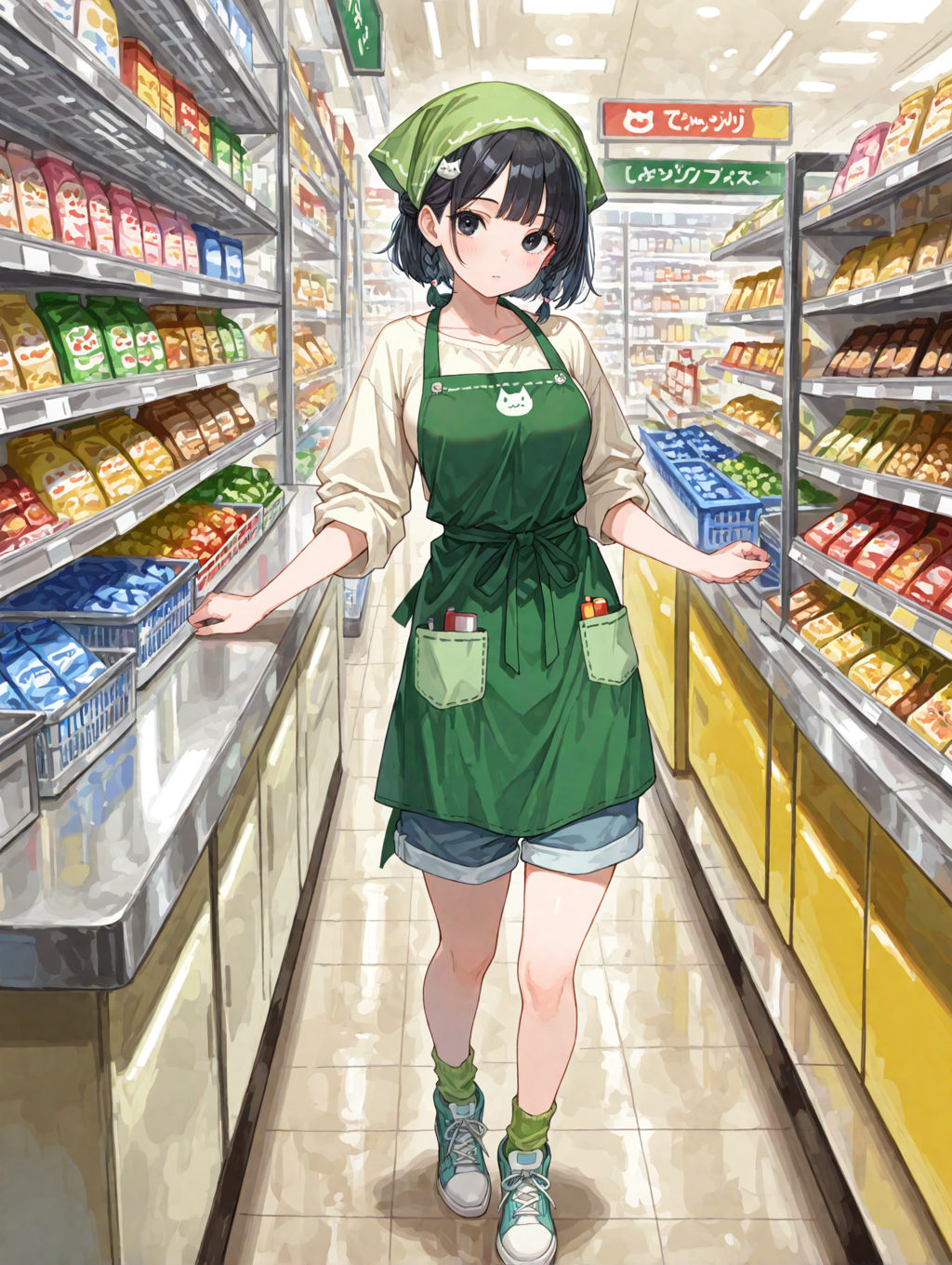 スーパーちちぷいでバイトをする凜猫ちゃん