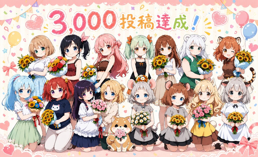 <ボツイラスト> 3,000投稿達成！
