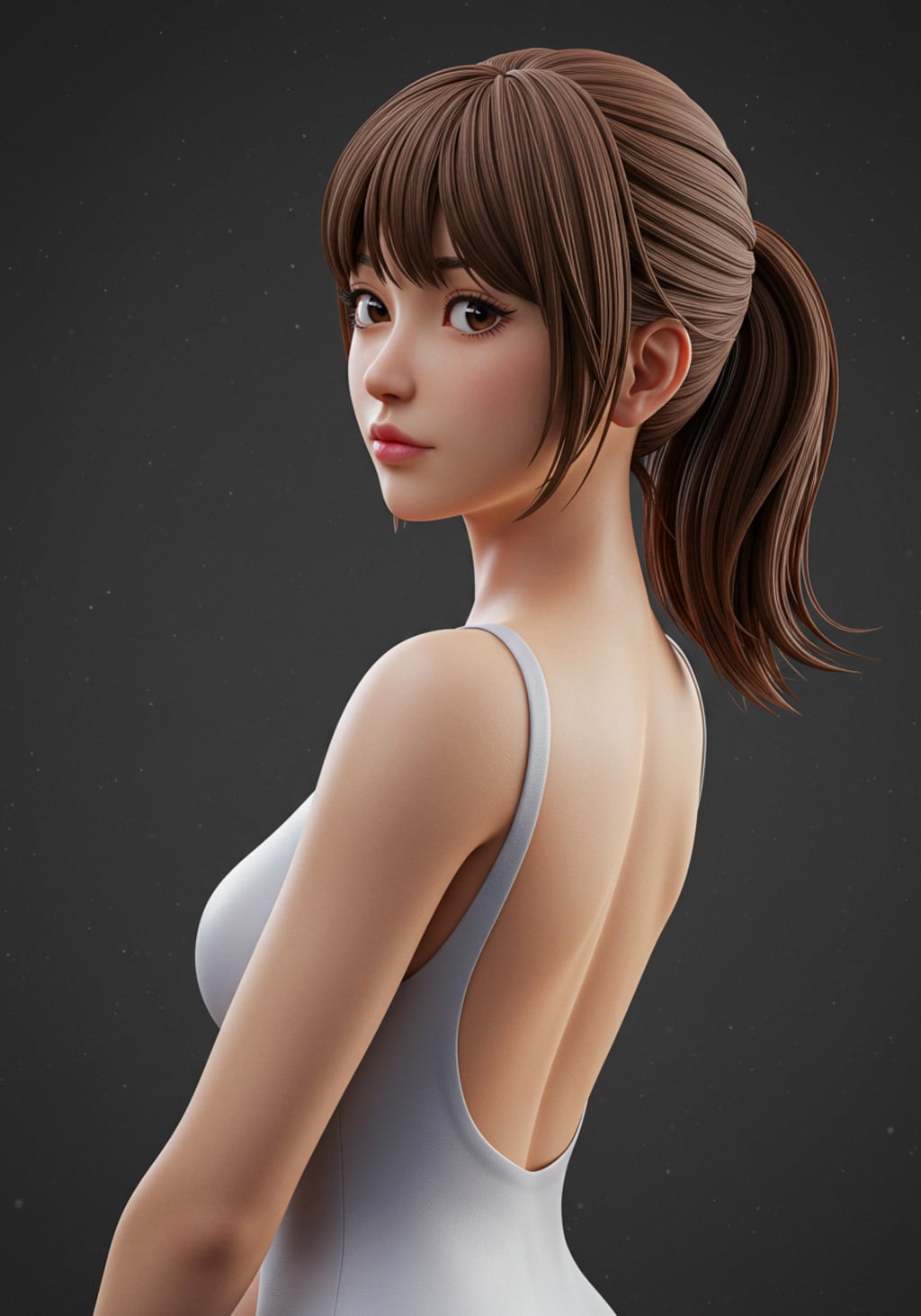 振り返る少女フィギュア(表情いろいろ)