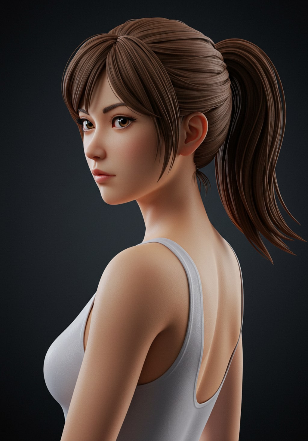 振り返る少女フィギュア(表情いろいろ)