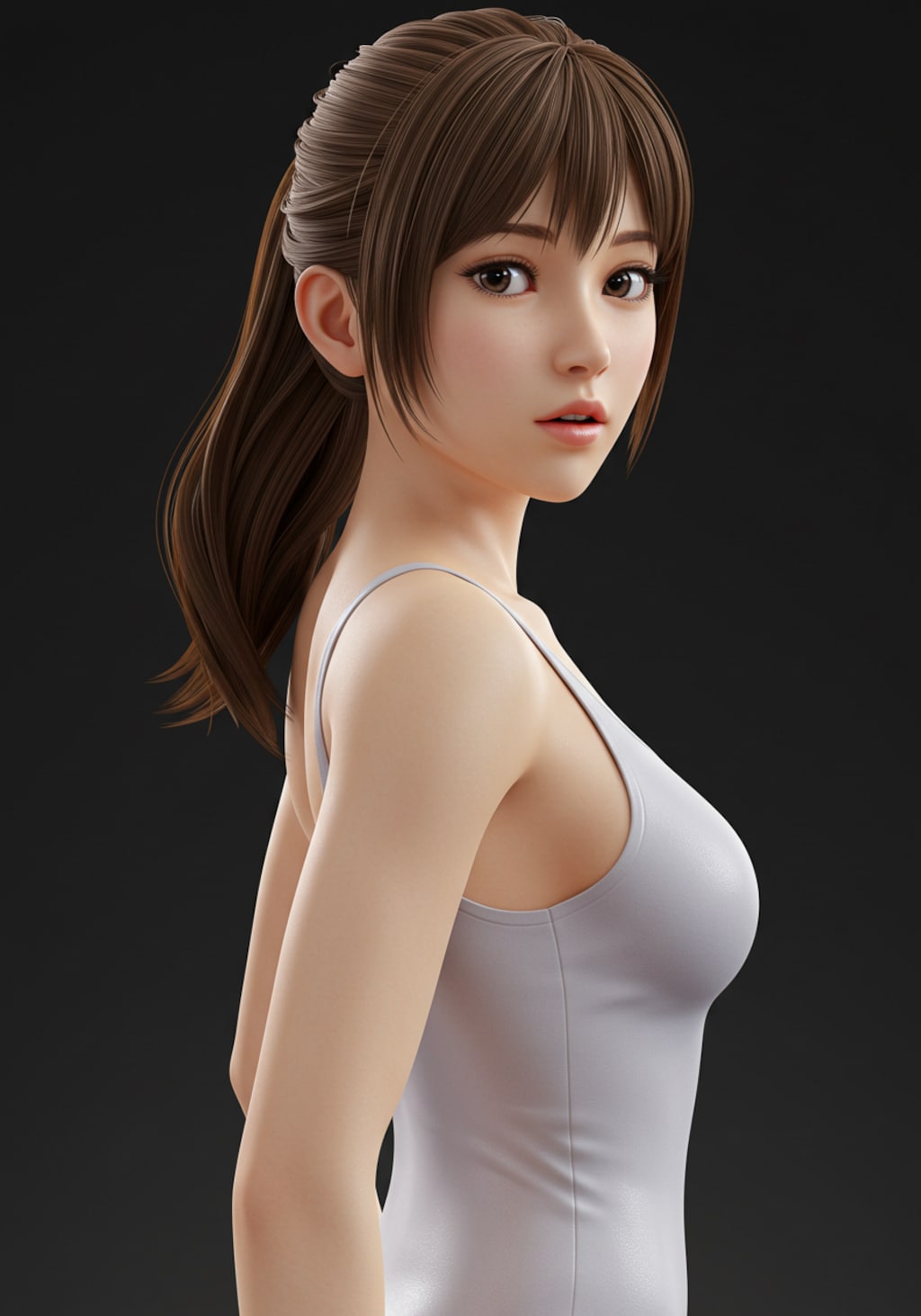 振り返る少女フィギュア(表情いろいろ)