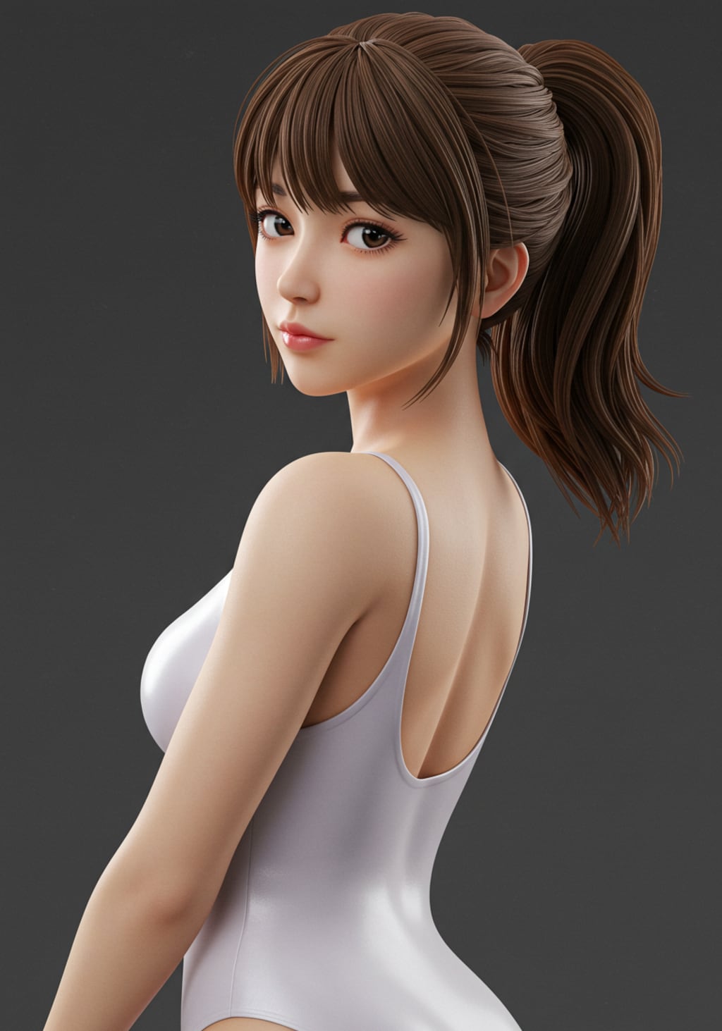 振り返る少女フィギュア(表情いろいろ)