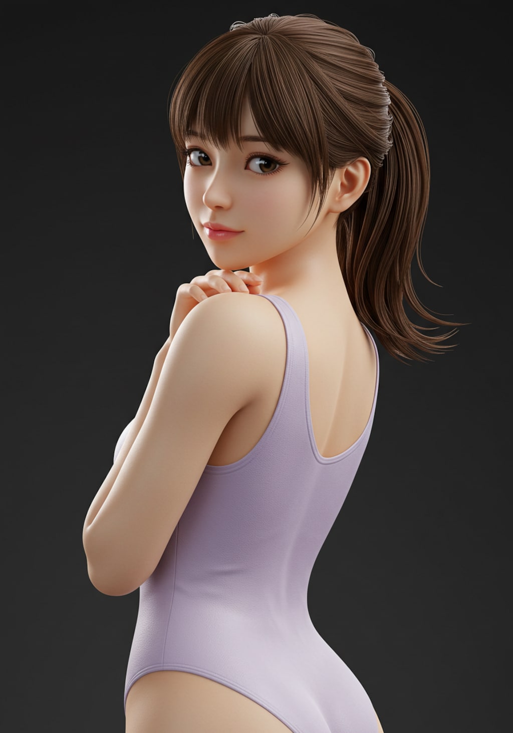 振り返る少女フィギュア(表情いろいろ)