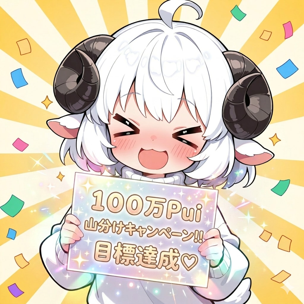 １００万Pui 山分けキャンペーン、目標達成！！みんな、おつかれさまー！！ | の人気AIイラスト・グラビア