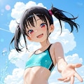 海ではしゃぐ女の子たち 3枚目