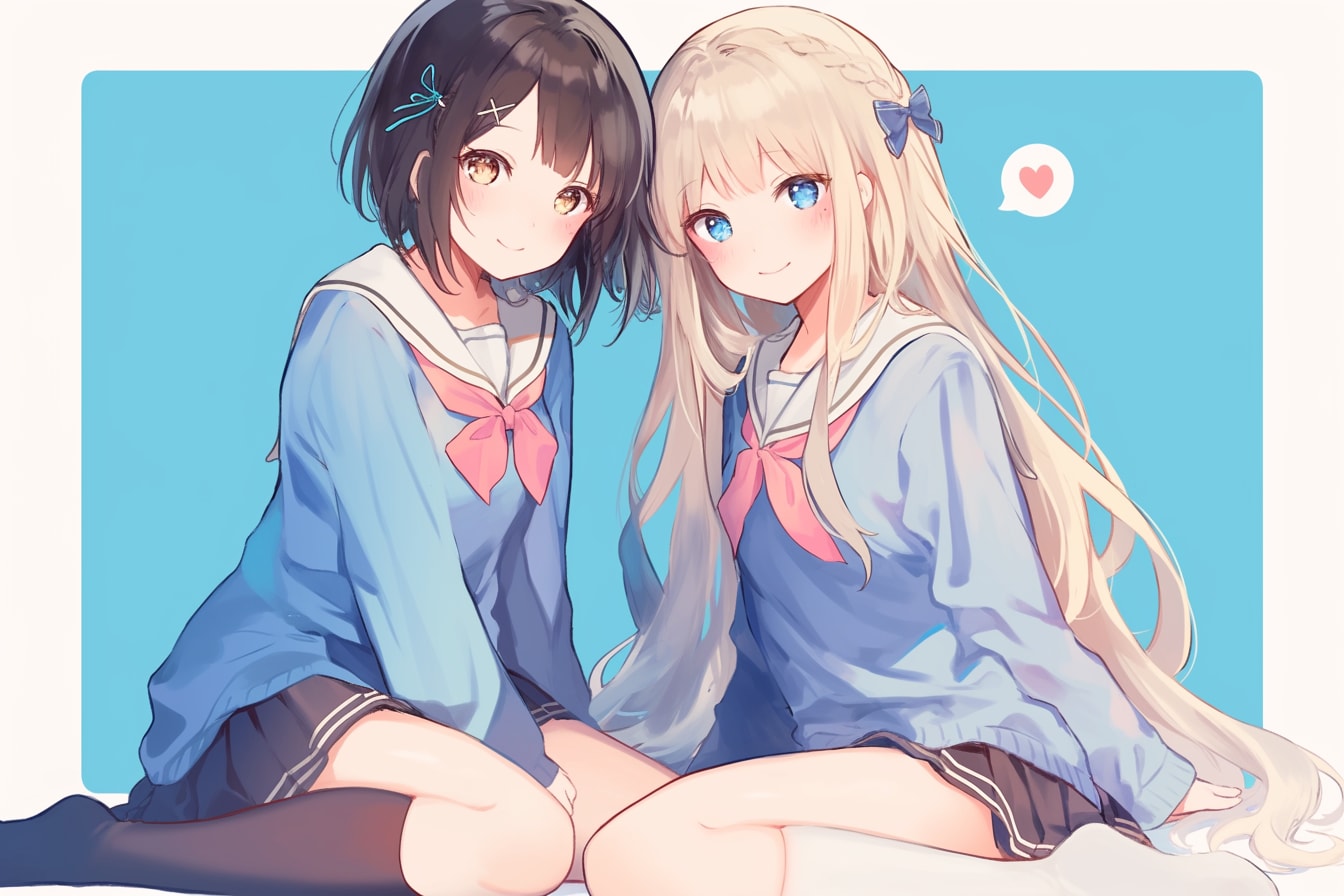 二人のJK201 | の人気AIイラスト・グラビア