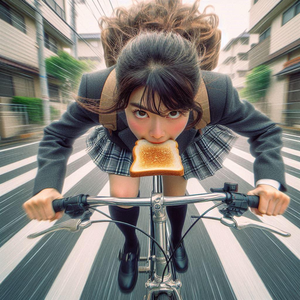 遅刻する食パン娘