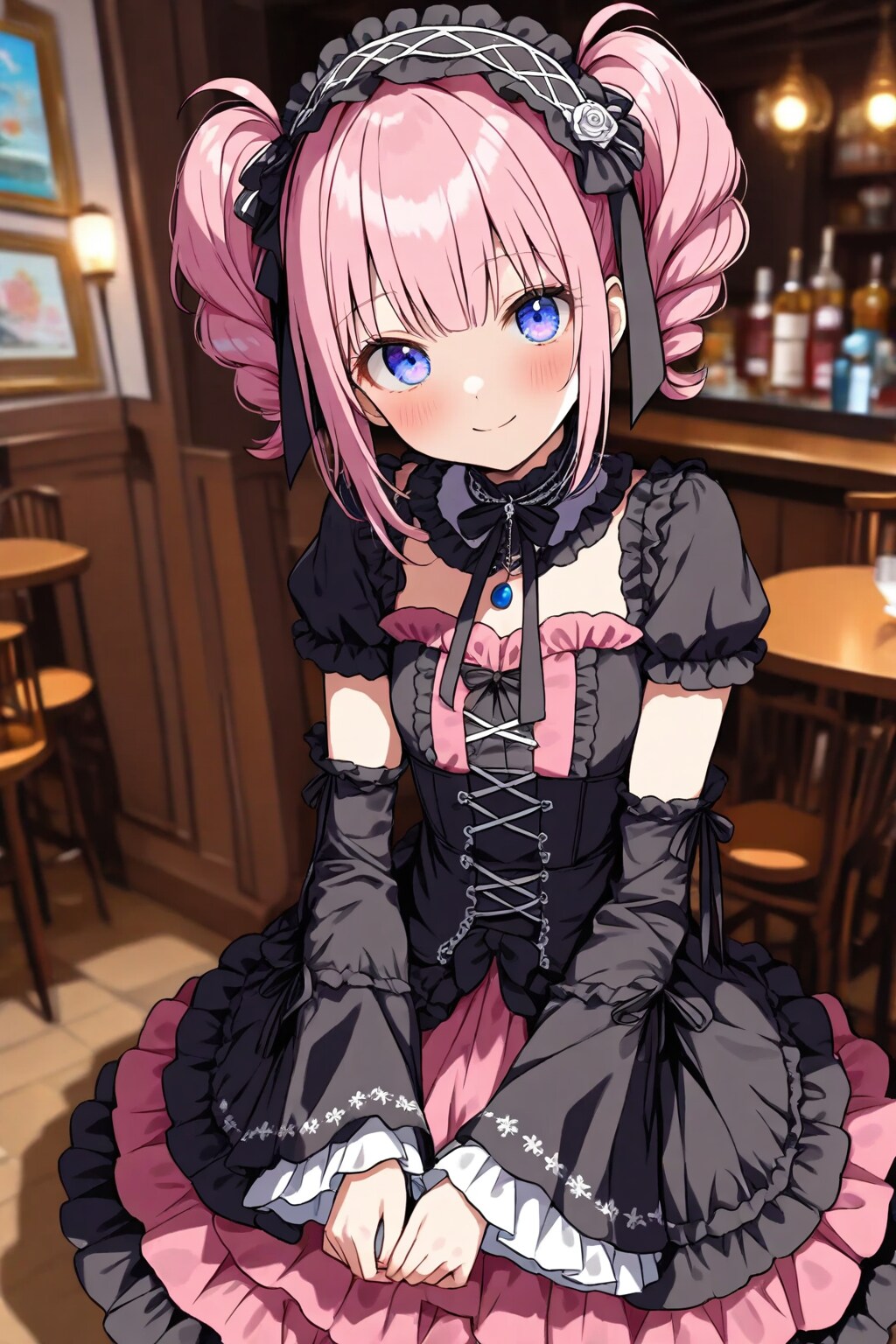 ピンク色のゴスロリ娘