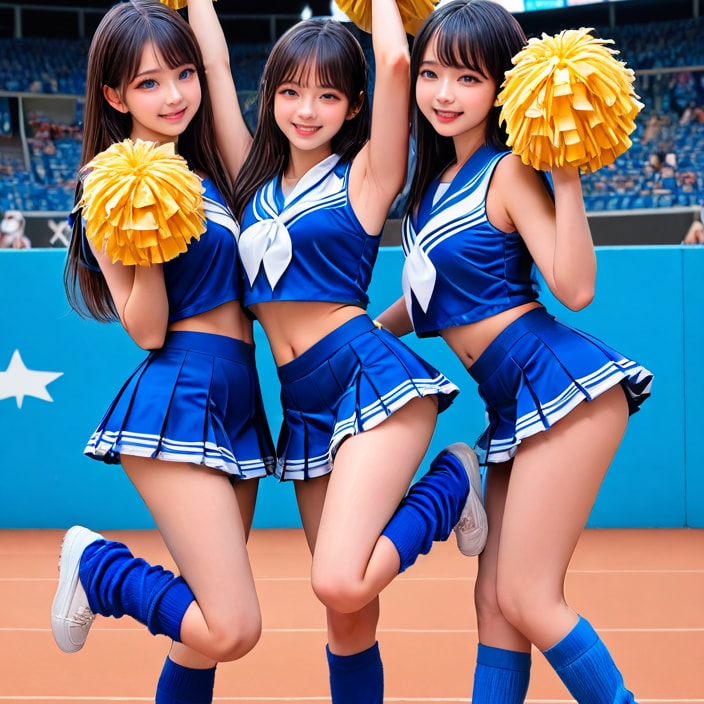 ブルーのチアガール