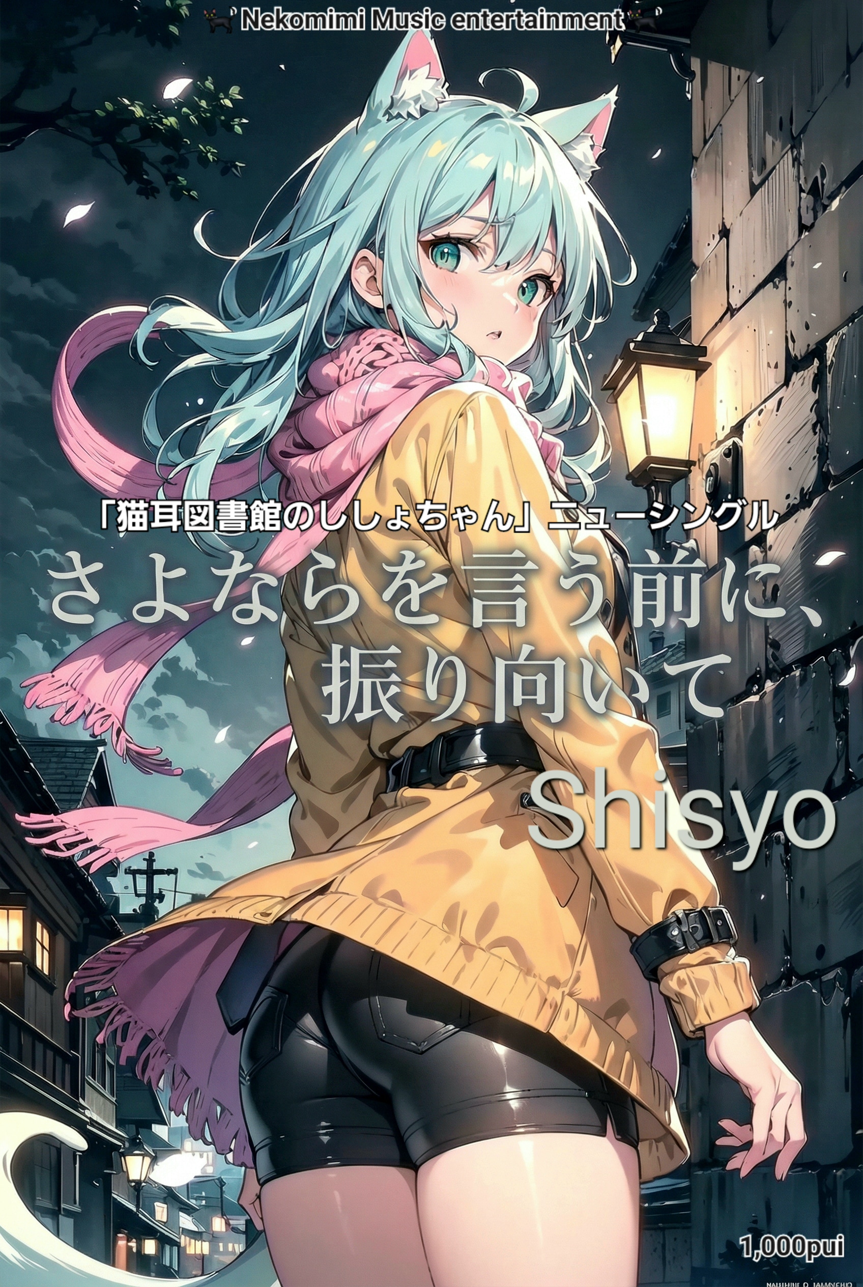 猫耳図書館のししょちゃんニューシングル「さよならを言う前に、振り向いて」CDジャケット風💿 | の人気AIイラスト・グラビア