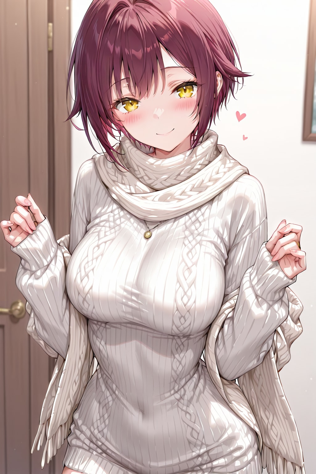 縦縞柄のセーター