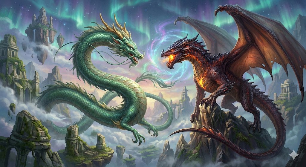 西と東のドラゴン💥