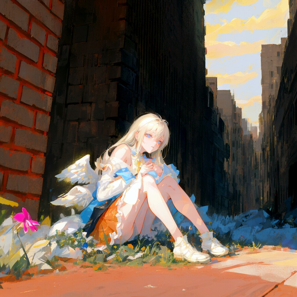 路地裏に咲く花 (エンジェル83) | の人気AIイラスト・グラビア