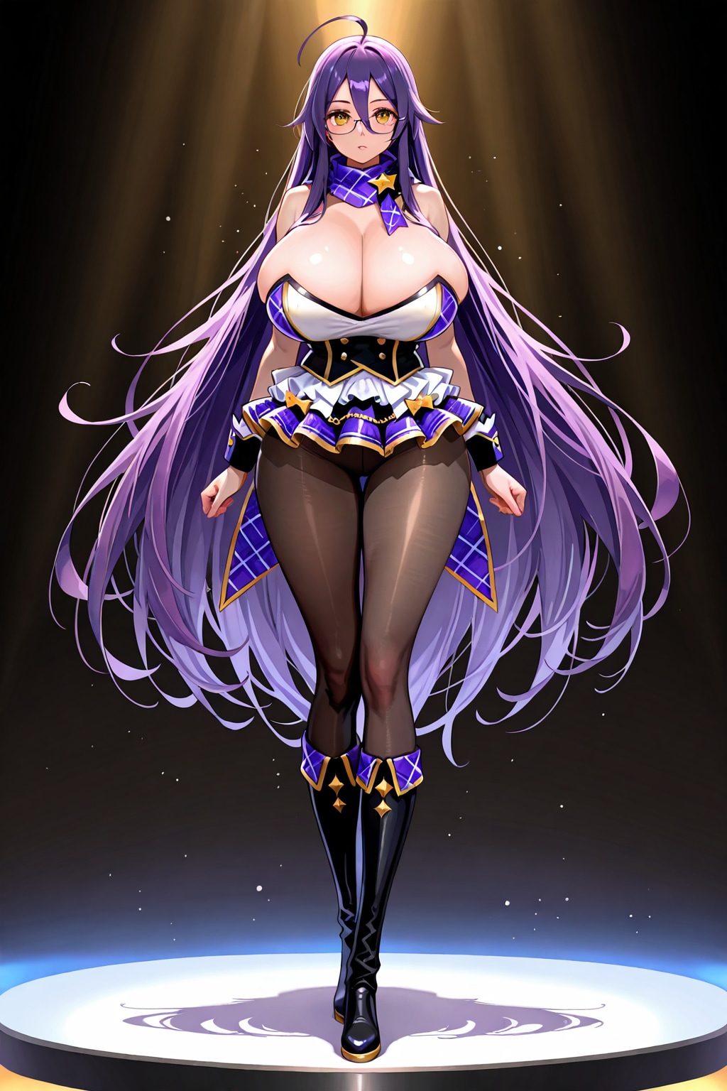 紫髪金眼のアイドル