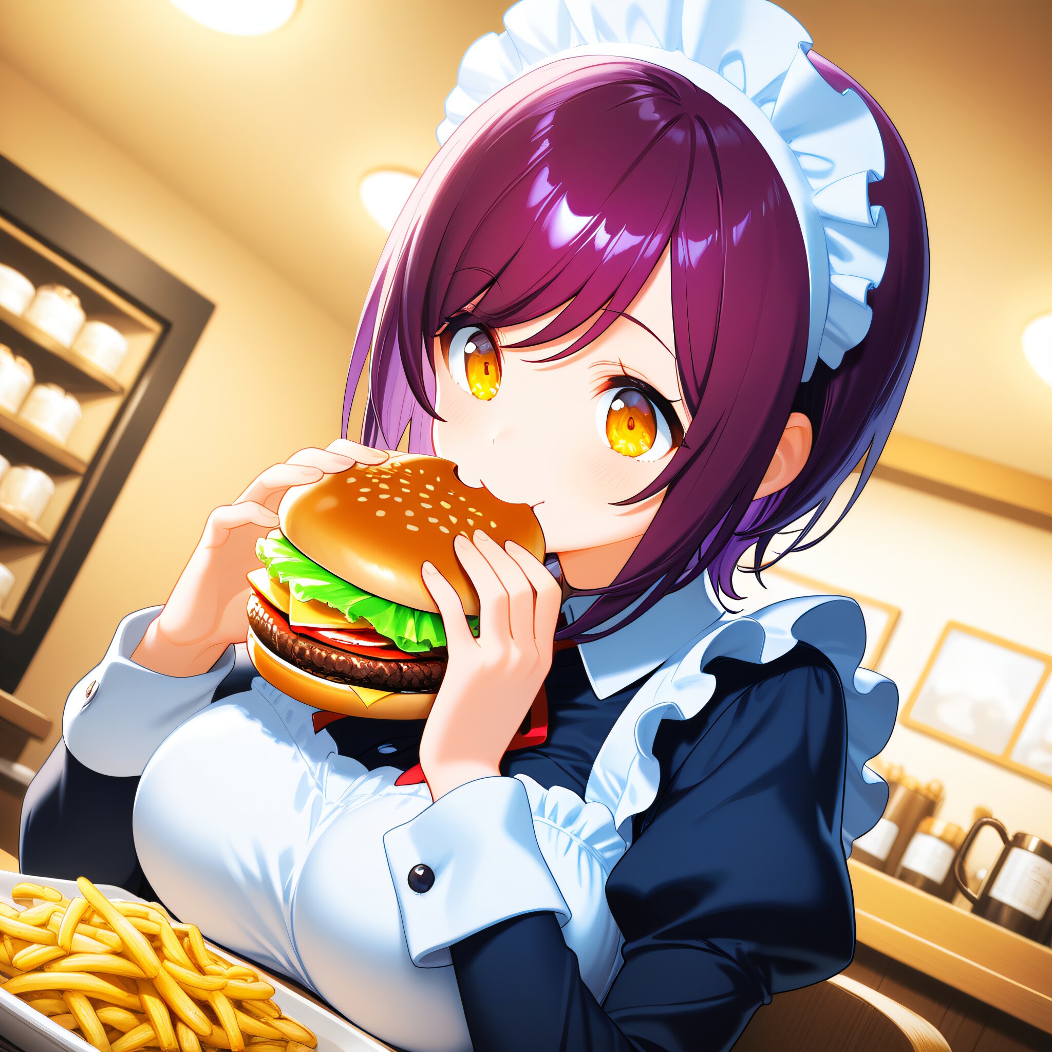 こんばんは（挨拶メイドの芽衣ちゃん） | の人気AIイラスト・グラビア