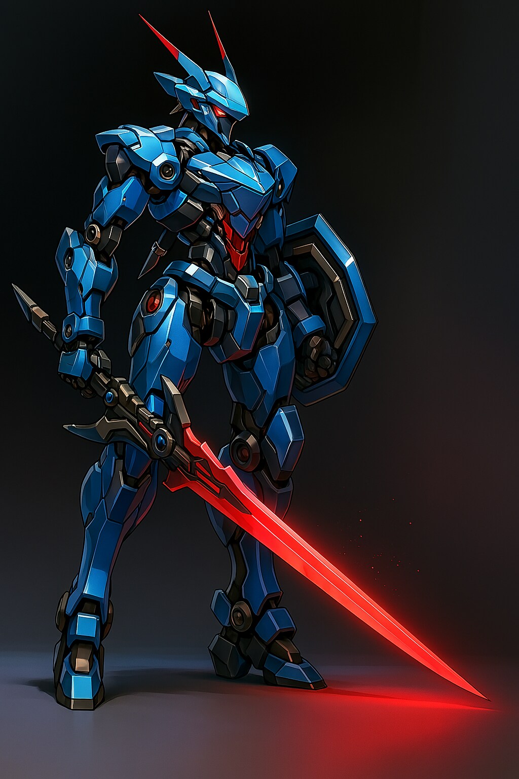 赤い剣を持つロボット