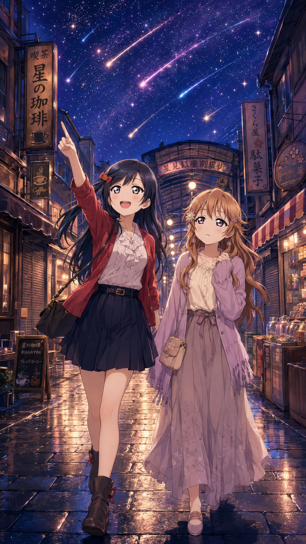 【街×幻想シリーズ】夜の商店街の空に降り注ぐ星【4/4】