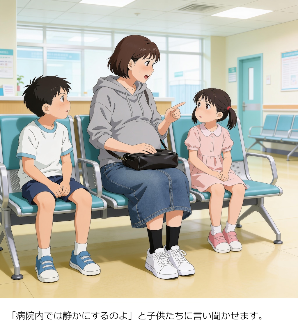 直接採尿をされる妊婦さん（全10枚ストーリー）