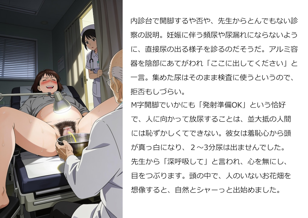 直接採尿をされる妊婦さん（全10枚ストーリー）