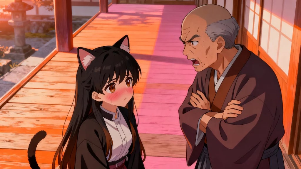 またまた住職に怒られるさくらちゃん