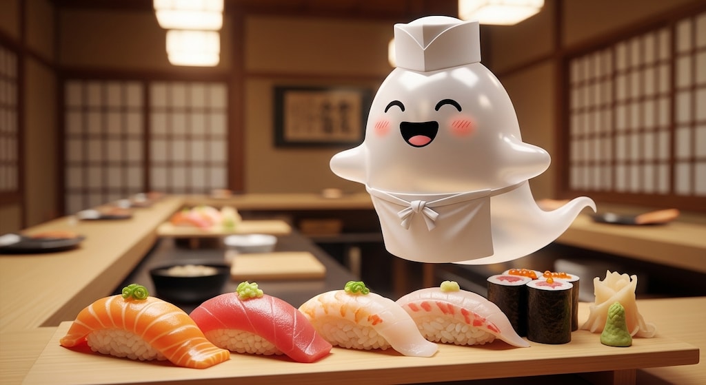 摩訶不思議食堂のお化け大将の寿司