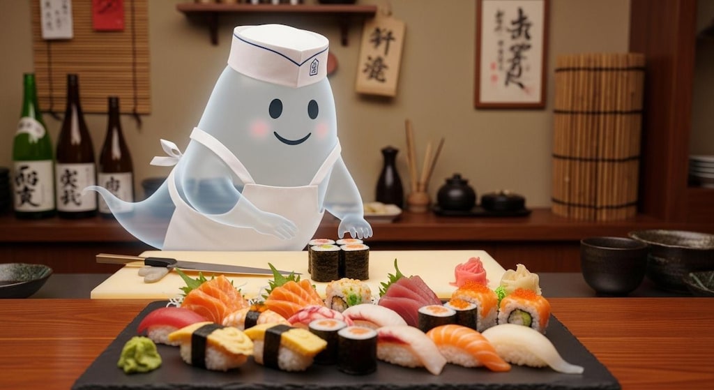 摩訶不思議食堂のお化け大将の寿司