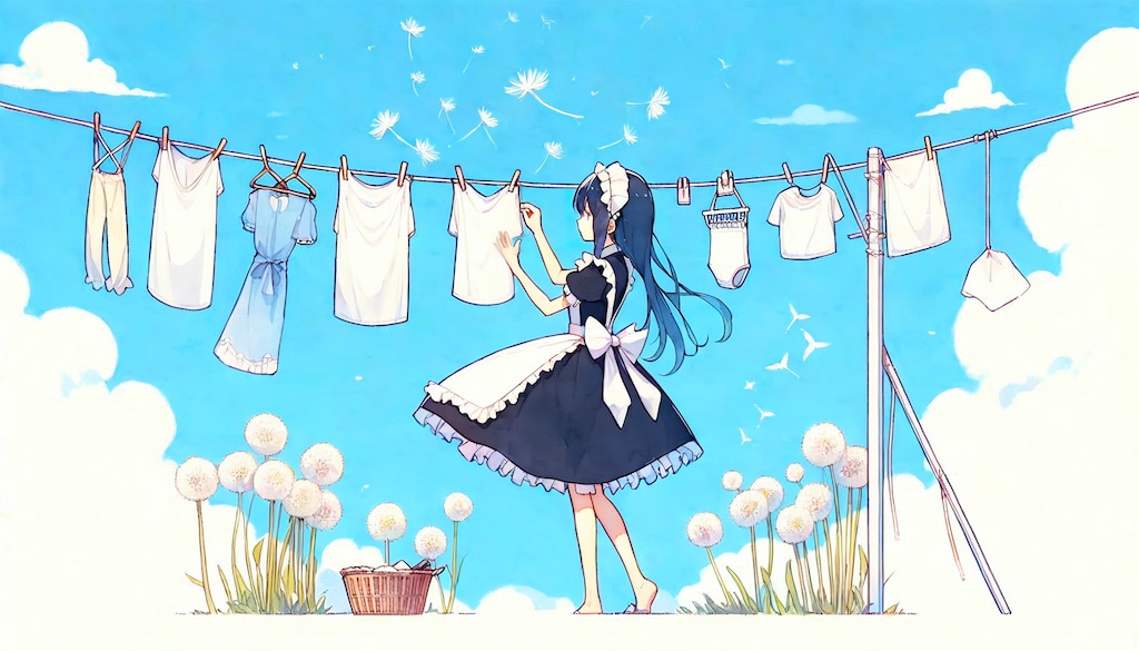 たんぽぽと洗濯物 (メイド19)