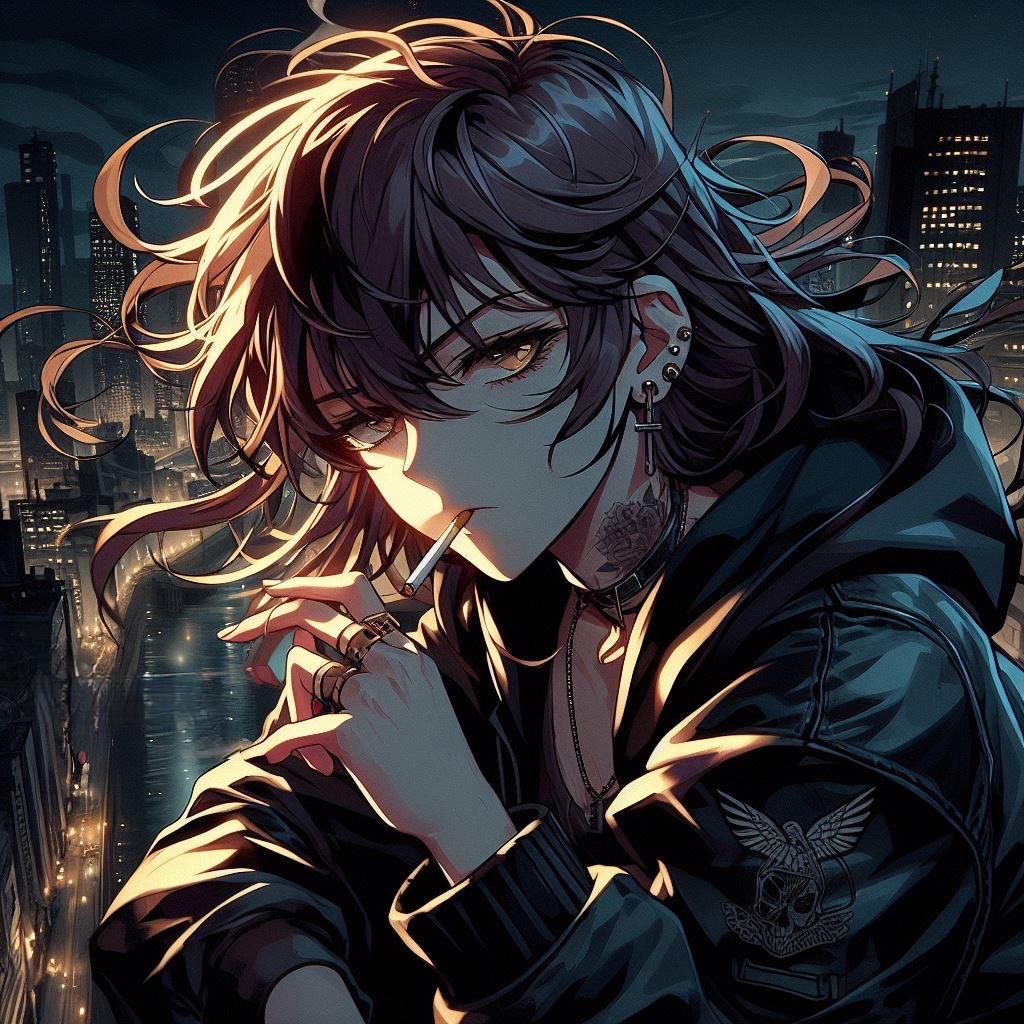 タバコを吸う女②