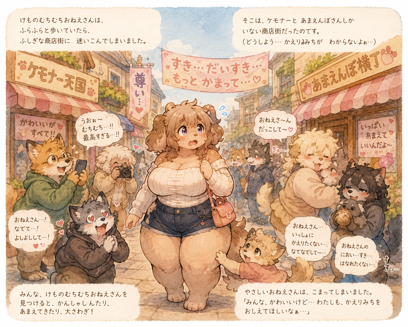 ケモナーとあまえんぼさんしかいない商店街