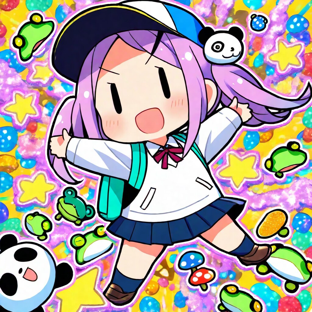 元気な紫髪ちゃん