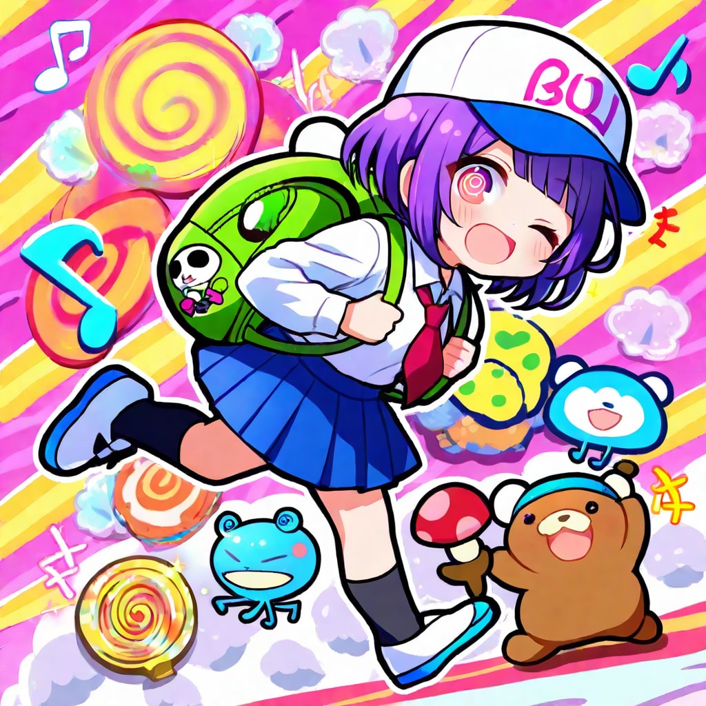 元気な紫髪ちゃん