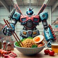 seafood noodleを食らうロボ 3枚目