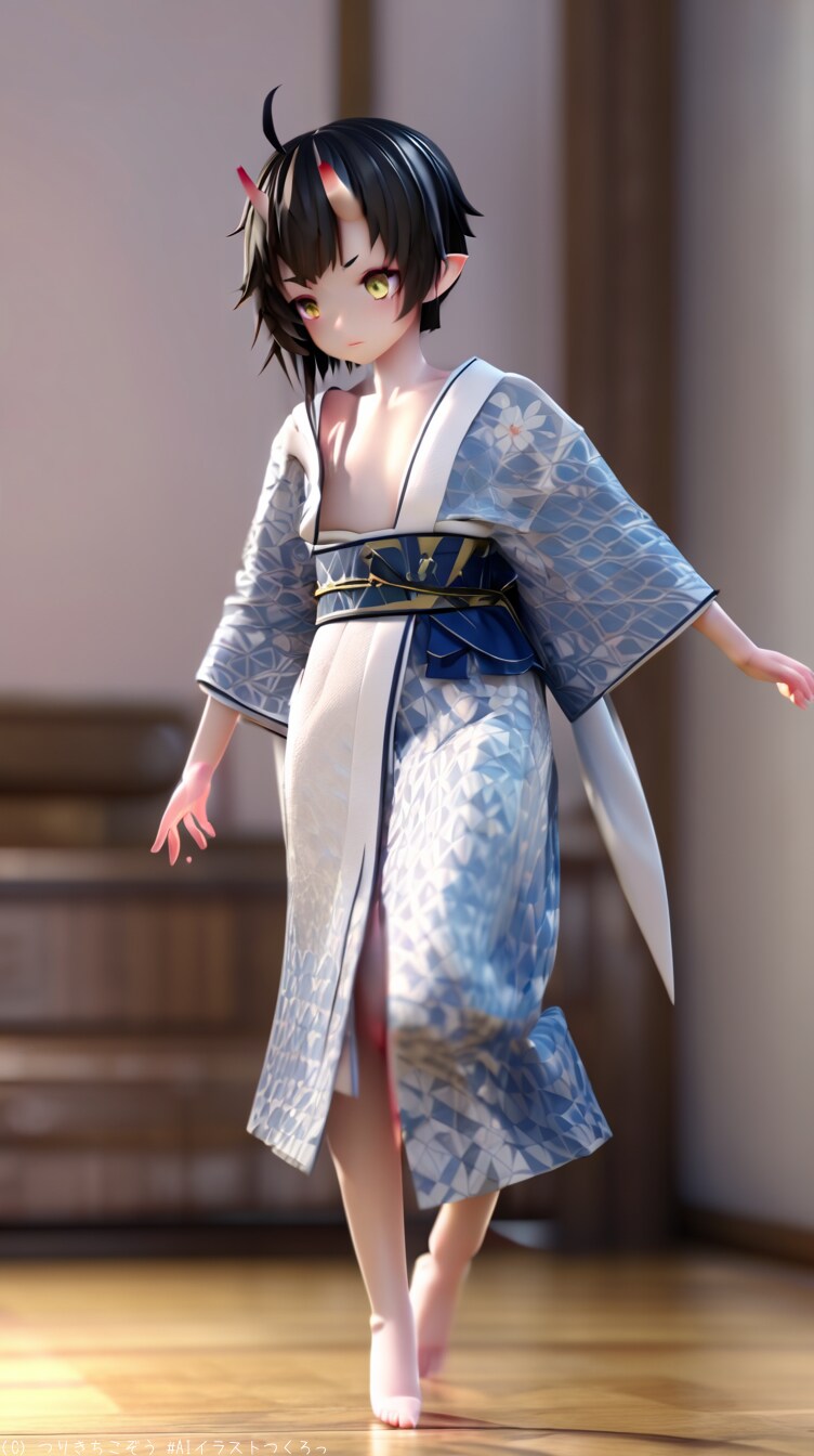 黒髪の鬼の西李さんフィギュア