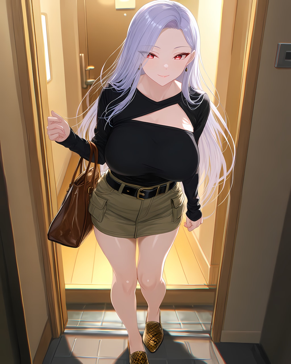 🏠夜の玄関でお出迎えミレナさん🖤