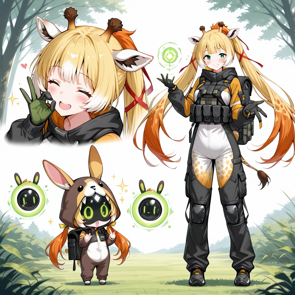 森のレンジャーなキリン着ぐるみちび子ちゃん