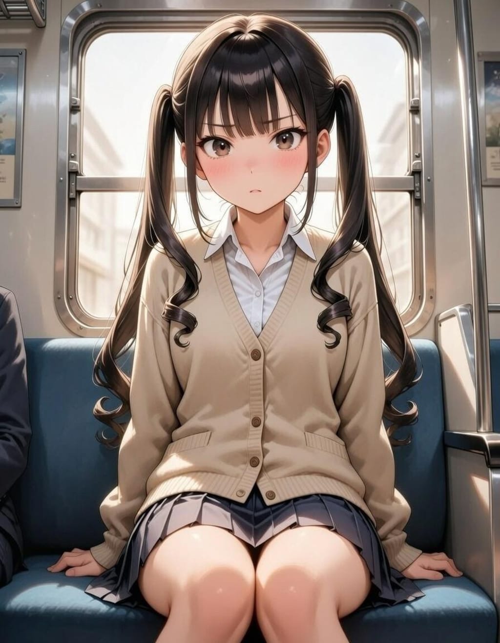 巨乳JKガン見したら、めっちゃ怪しまれたから、、