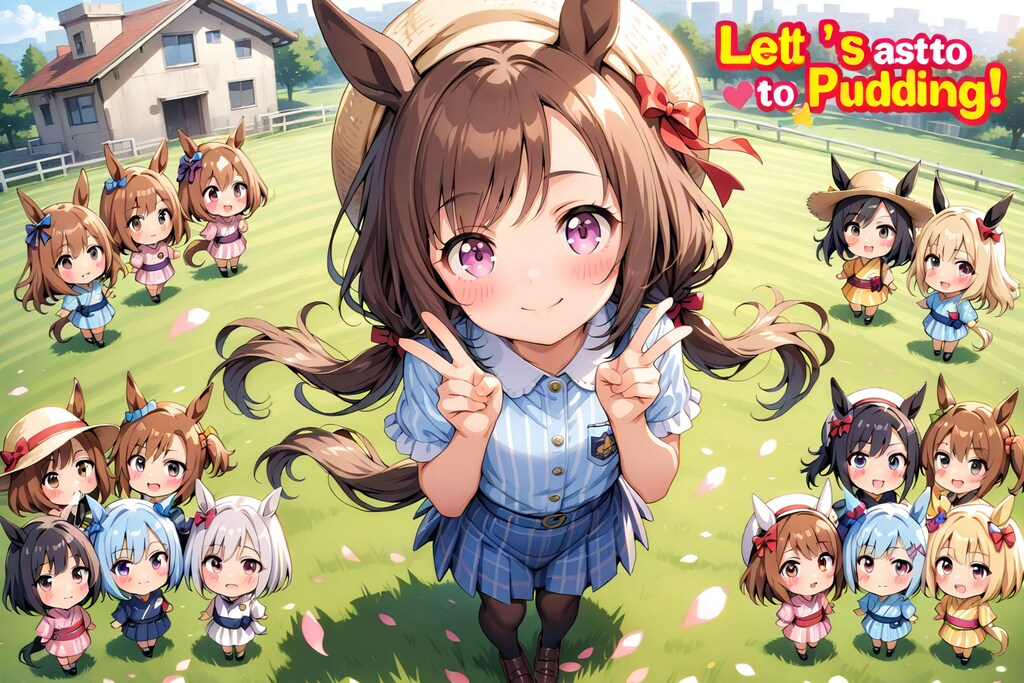 さすがプリン(((Let's eat pudding))),と、入れてあります。