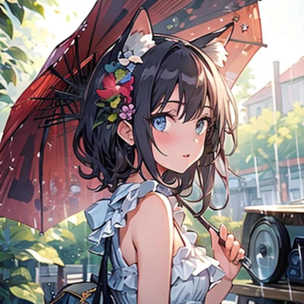 獣耳とビニール傘250619