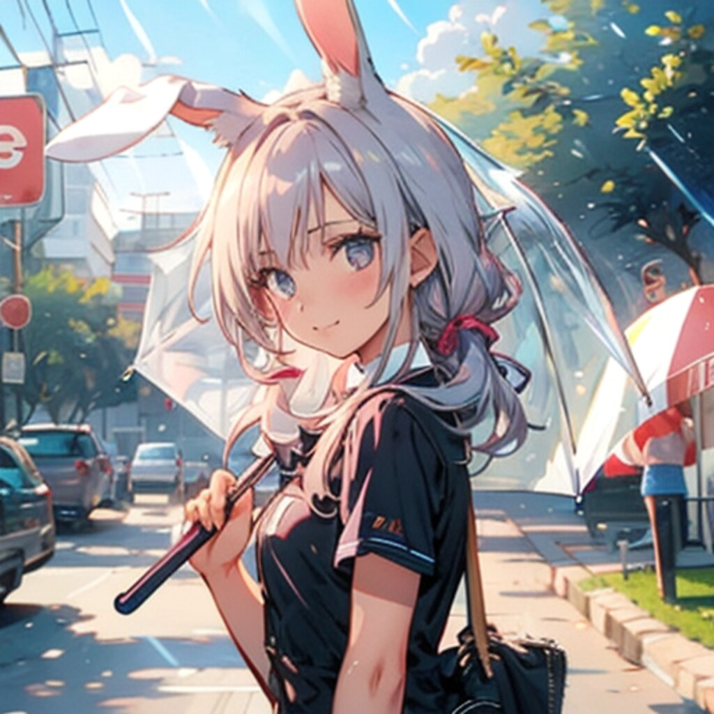 獣耳とビニール傘250619