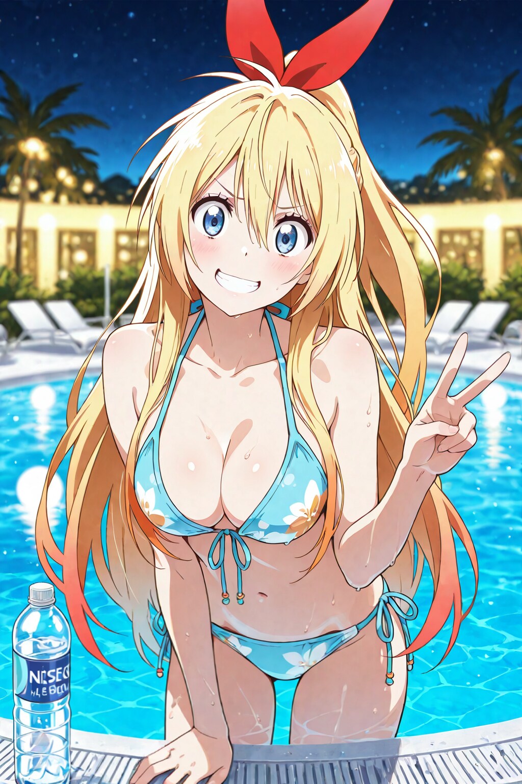 ナイトプールでセレブな桐崎千棘👙❤️