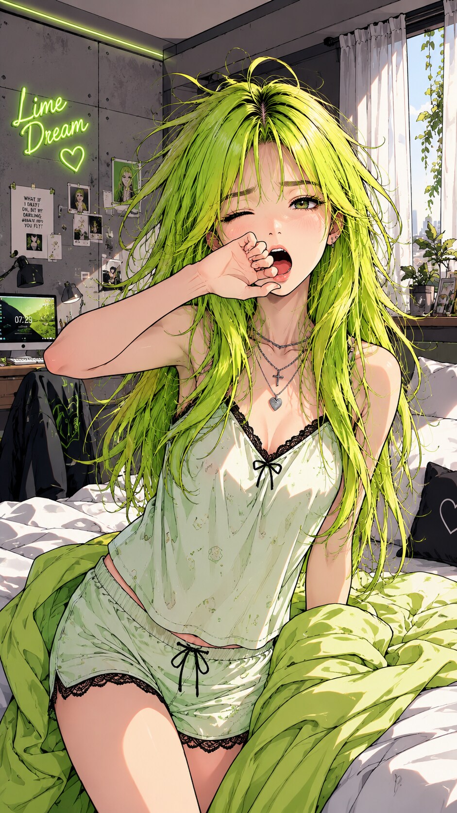 おはよー（ライムグリーンちゃん）