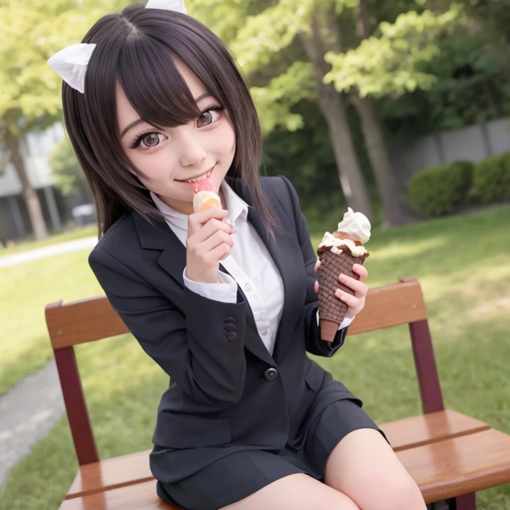 黒髪ボブでブレザーの美女１１