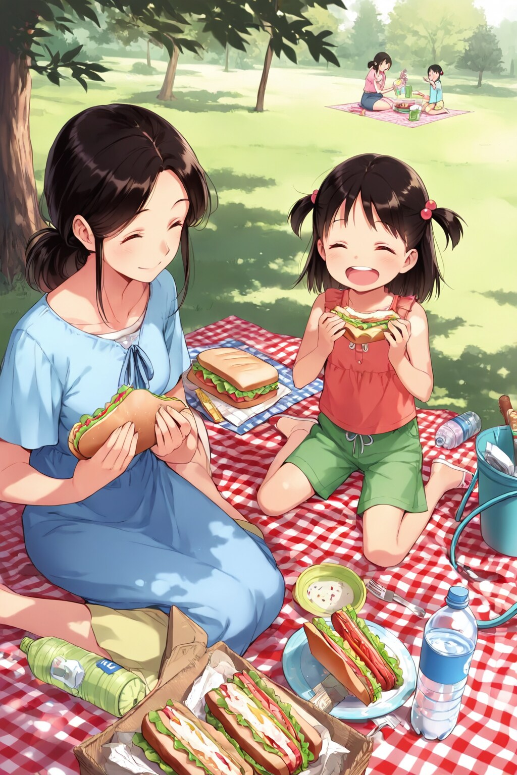 母と娘の仲良し親娘の初夏のピクニック🧺❤️
