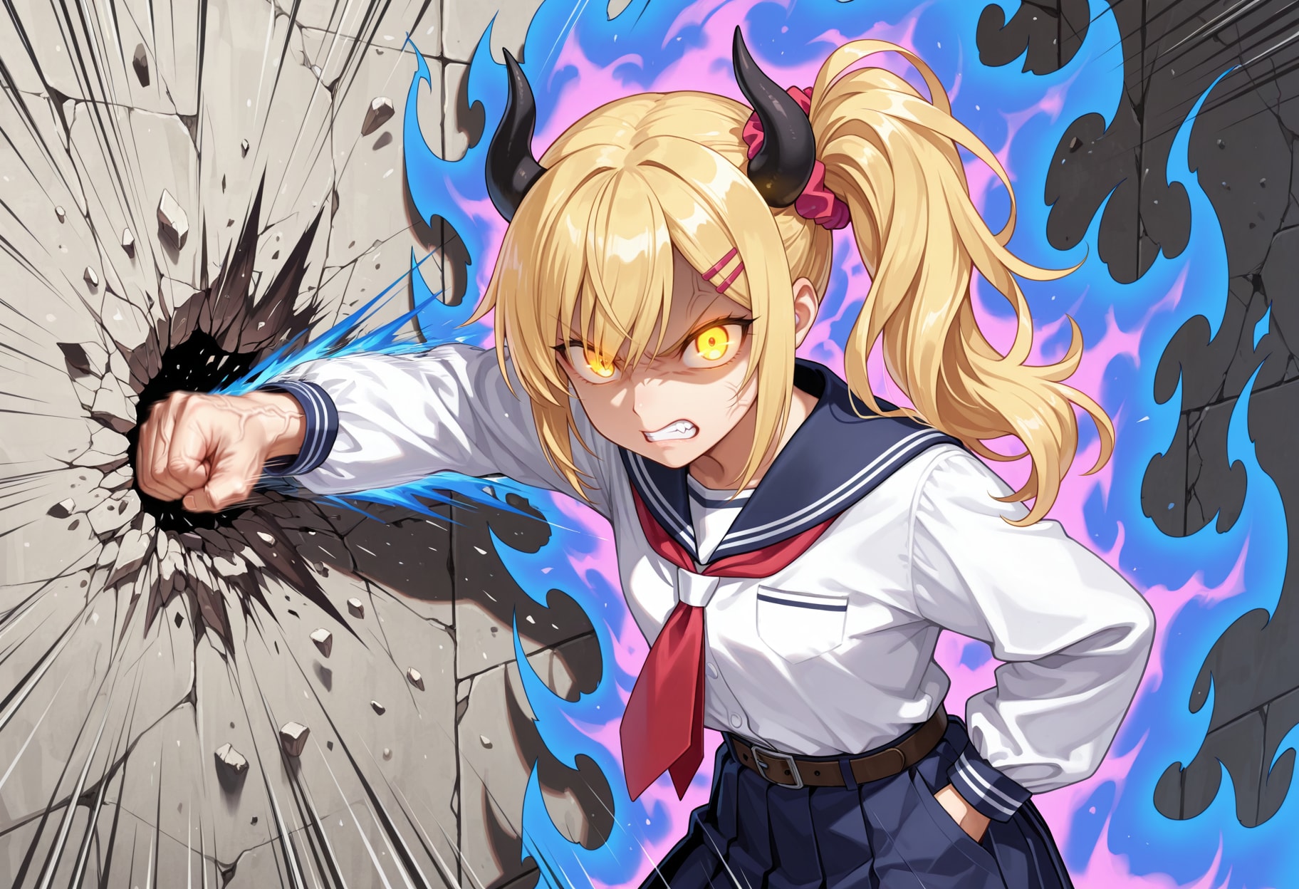 壁ドン女鬼高生さん | の人気AIイラスト・グラビア