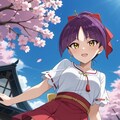 ネコ娘　桜に誘われお散歩 3枚目